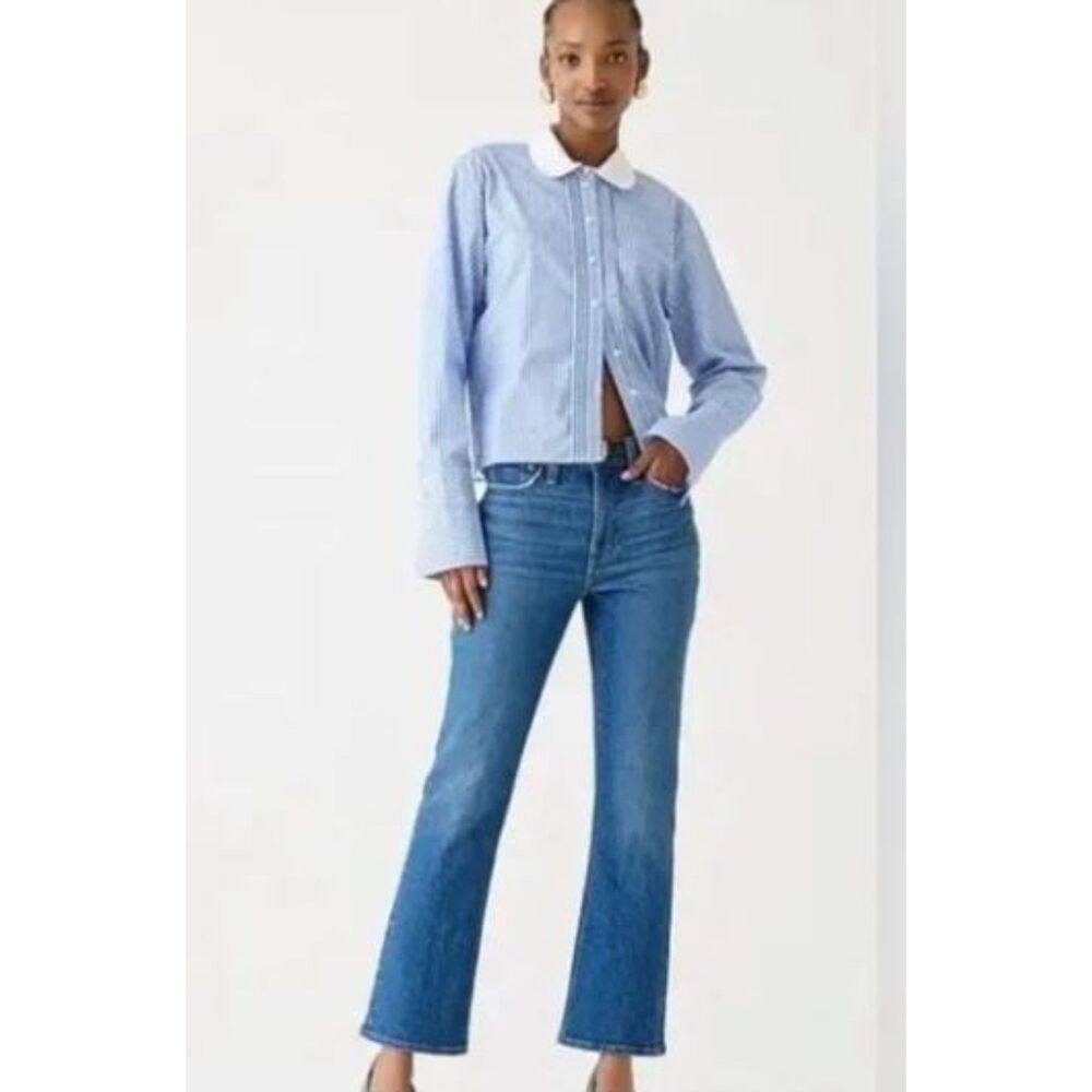 J. Crew 9" Demi Bootcut Crop Dark Wash Jeans Size 33